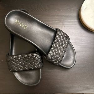 Raye - black braided slides
